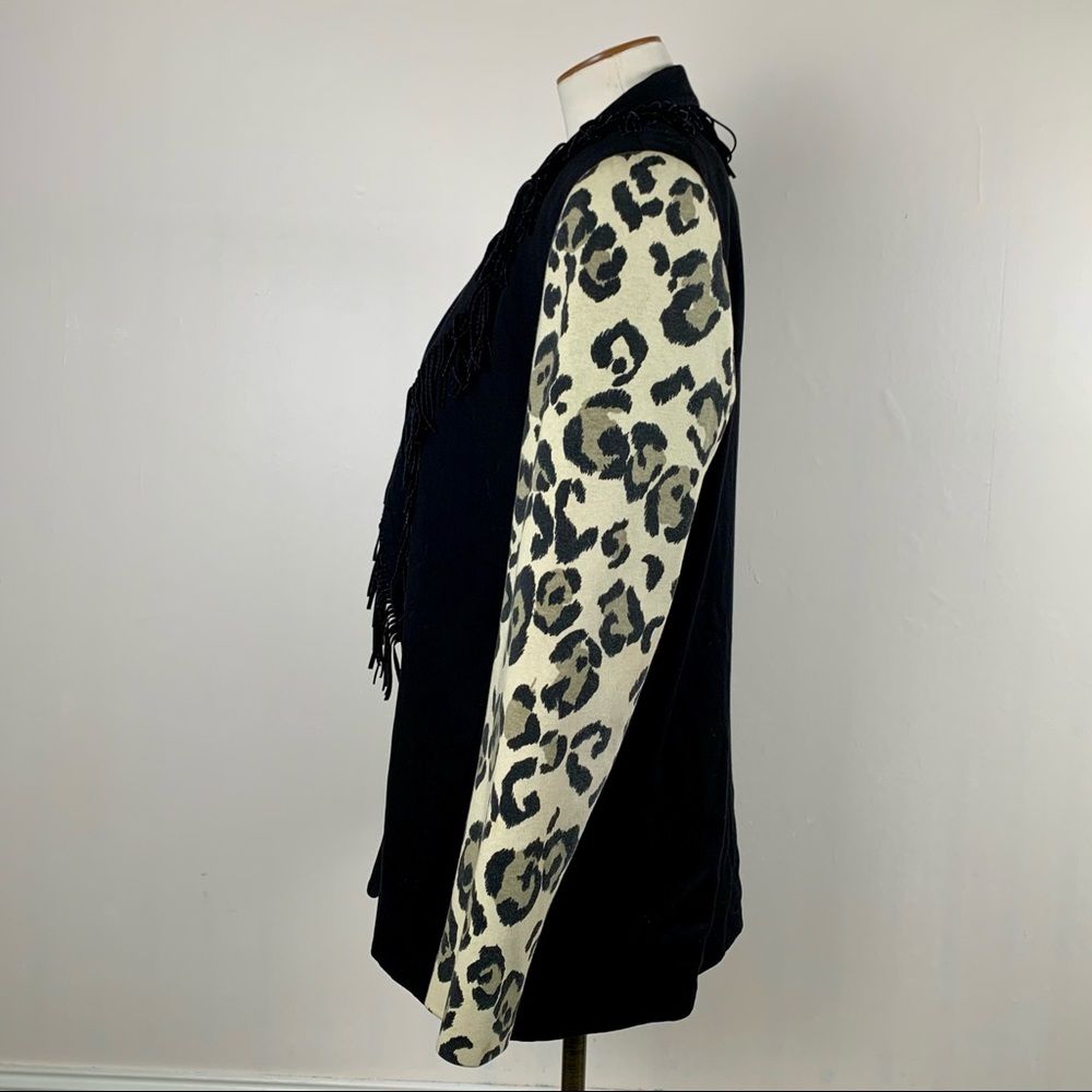 80s Cache Blazer Jacket With Fringe And Animal Pr… - image 5